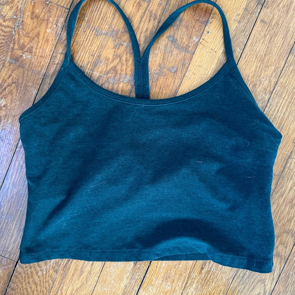 Beyond yoga crop top dark green